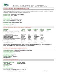 material safety data sheet uv topcoat