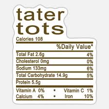 tater tots nutrition facts label