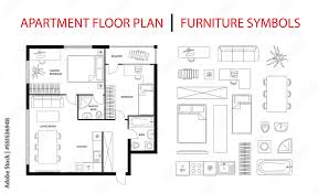 Plan Floor Apartments Set Icon Design