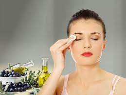 remove makeup with olive oil filling
