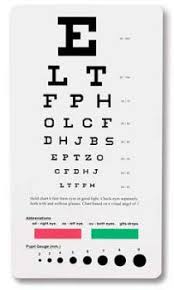 Snellen Pocket Visual Acuity Eye Test Chart