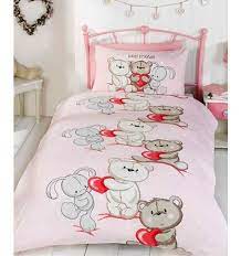 Pink Double Bedding Cute Teddy Bears