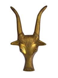 Golden Brass Vintage Animal Head Wall