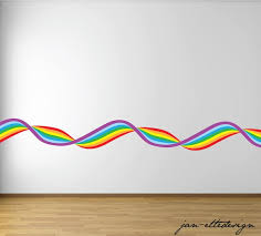 Rainbow Wall Border Wavy Rainbow Ribbon