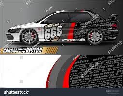 Rally Car Livery Design Vector Abstract Stock Vector