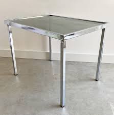 Vintage Chrome Side Table With S Smoked