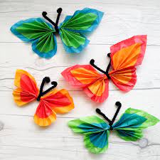 tissue paper erfly mobile craft