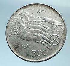 1961 It 1961 Italy Ar 500 Lire Coin Italian Unification R