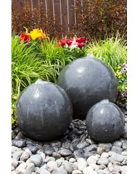 Triple Black Granite Sphere Fountain
