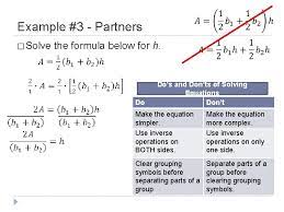 solving equations unit 1 lesson 2 write in
