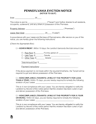 free pennsylvania eviction notice forms