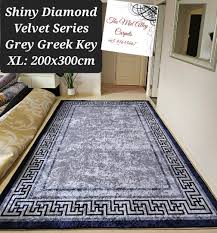 carpet grey greek key shiny diamond