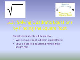 ppt 5 3 solving quadratic equations