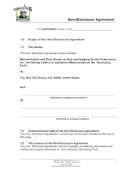 Confidentiality Agreement Template Org Non Disclosure Letter