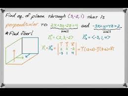 find equation of plane perpendicular to