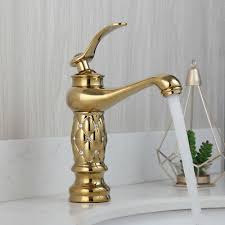 gold polished brass single handle basin