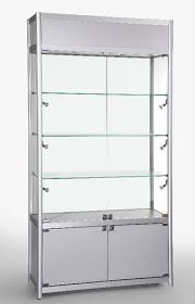 china silver double glass door display