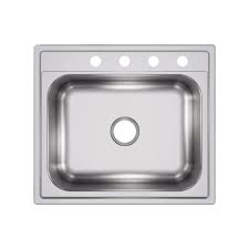 Elkay Drop In Stainless Steel 25 In 4 Hole Single Bowl Kitchen Sink