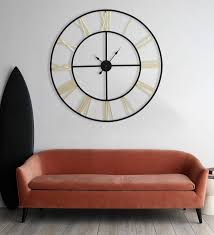 golden finish metal 40 inch wall clock