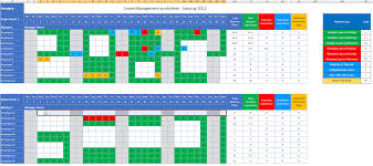 annual leave tracker excel template