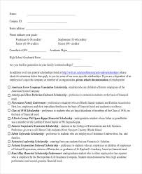 Free 8 Scholarship Application Examples Samples In Pdf