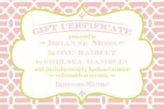 The best part of these baby shower bingo cards is that the gifts are already filled in the squares making it easy for all the guests to jump in and get playing. Pin By Laryn Andjustin Bellar On Speechy Keen Printable Gift Certificate Massage Gift Certificate Gift Voucher Design