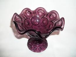 Stars Amethyst Footed Candy Dish