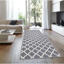 ottomanson glamour collection non slip trellis design runner rug 26 x 6 0 gray