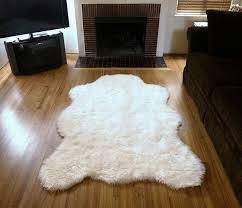 super plush faux fur polar bear rug