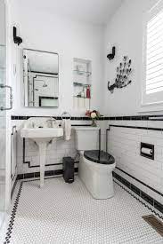 black white art deco bathroom