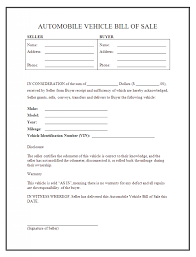 Bill Of Sale Template Form Word Free Vehicleusiness
