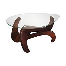 Brown Wood Glass Top Coffee Table