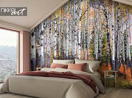 Wall Murals Many Aspen Trees In A