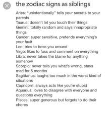 The Zodiac Signs As Siblings Zodiac Signs Zodiac Star