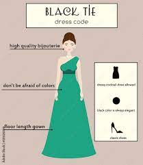 woman dress code infographic black tie