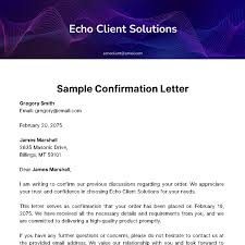 free confirmation letter templates