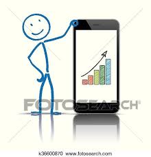 Stickman Smartphone Growth Chart Clipart K36600870
