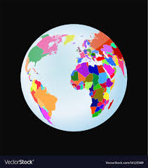3d globe with political world map