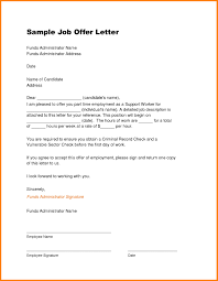 Offer Letter Format Of Job Template Canada From Employer