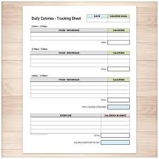 Tally Sheet Calorie Tracking Sheets Printable Template Counter Excel