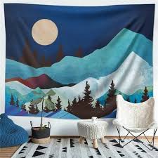 Blue Mountain Tapestry Wall Hanging