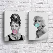 Audrey Hepburn Gum Canvas Print
