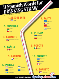 11 spanish words for drinking straw