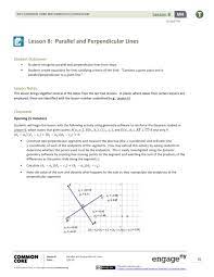 Lesson 8 Parallel And Perpendicular Lines