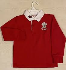 childs red wales rugby shirt size 33