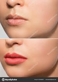 closeup female lips permanent makeup