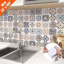 Making a wallpaper backsplash is very easy and everyone can do it, there are lots of diys. Amazon Com Oxdigi Peel And Stick Wallpaper For Kitchen Backsplash Shelf Liner Staircase Morocca Kitchen Wallpaper Kitchen Wallpaper Tiles Removable Backsplash