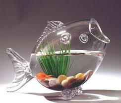 Fish Shaped Fish Bowl Glass Vase 13 3