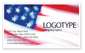 Flag Of The United States Of America Business Card Template Layout