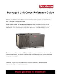 Packaged Unit Cross Reference Guide Manchester Total Air